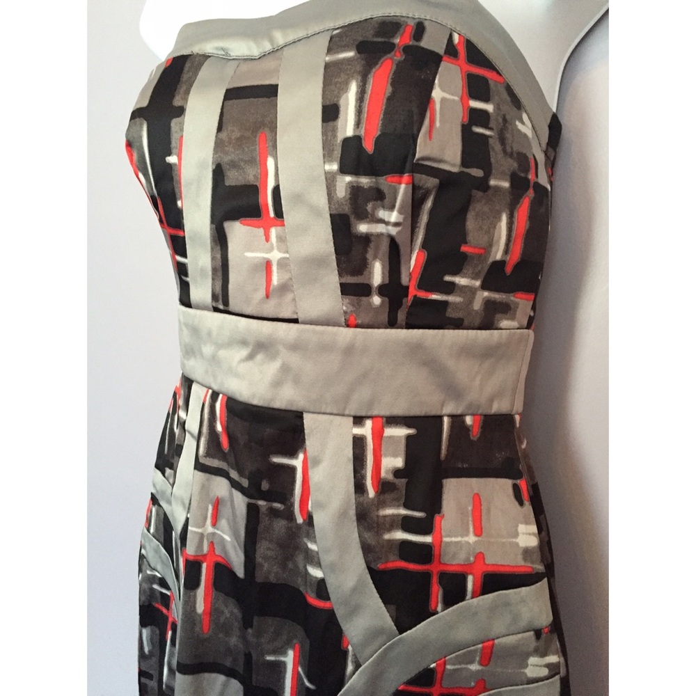 {Kouture by Kimora} Geometric Strapless Dress
